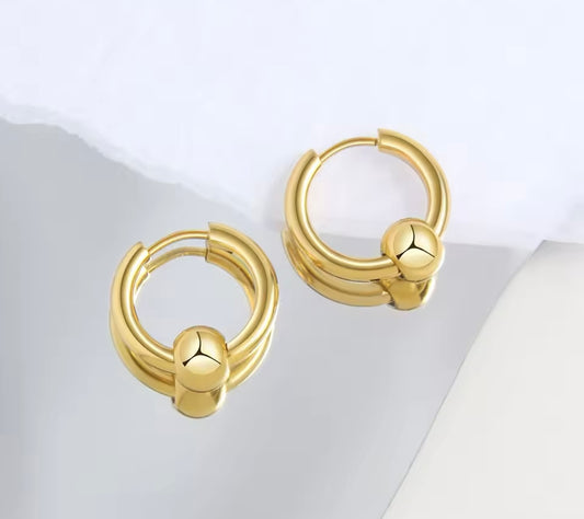 Bold Gold Hoop Earrings – Stainless Steel