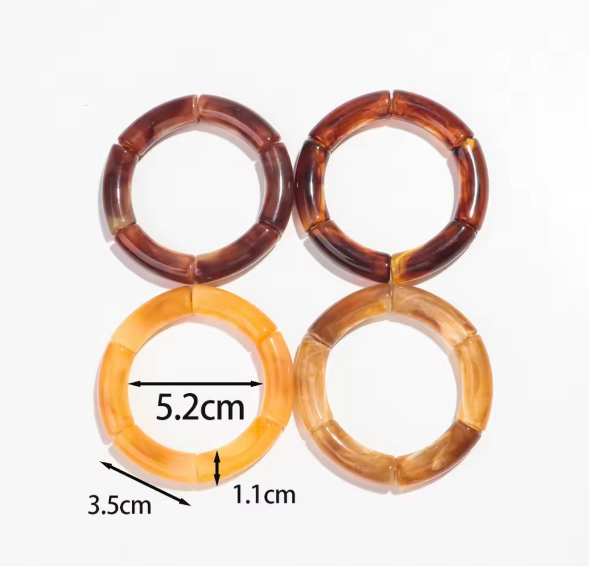 Chunky Resin Stretch Bracelet – Marble Finish