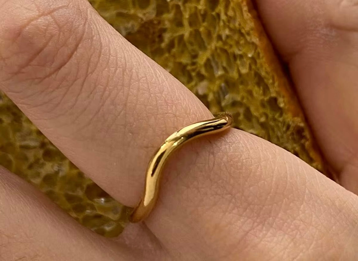 Blossom Trio Stacking Ring Set – 18K Gold Plated (Size 7)