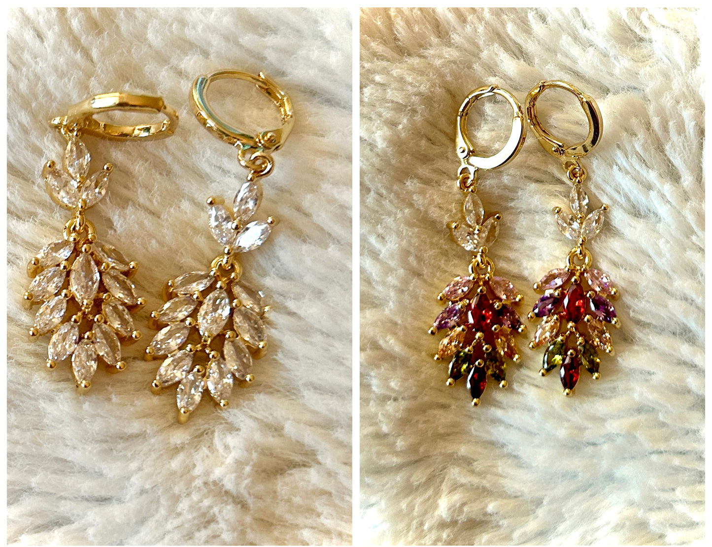 Elegant Leaf Drop Earrings – 24K Gold-Plated on Brass