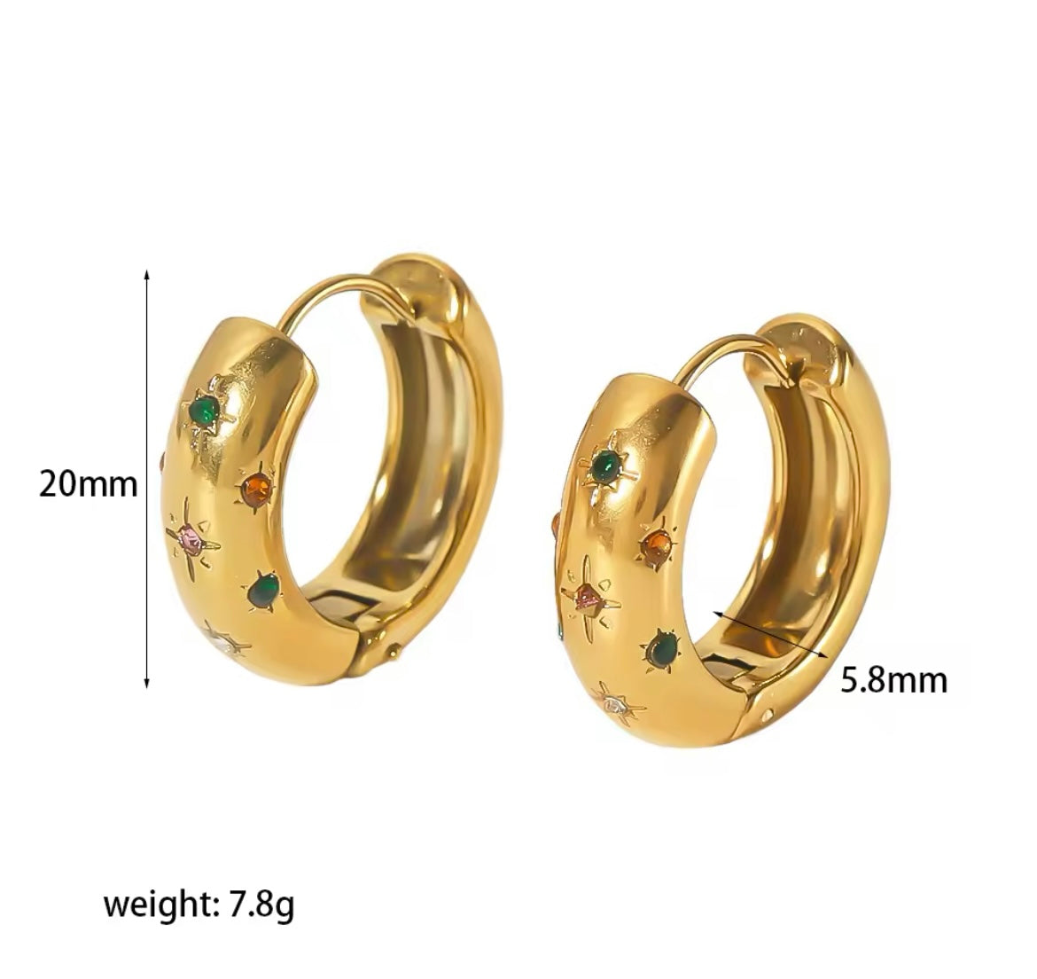 Sparkle Dome Huggie Hoops