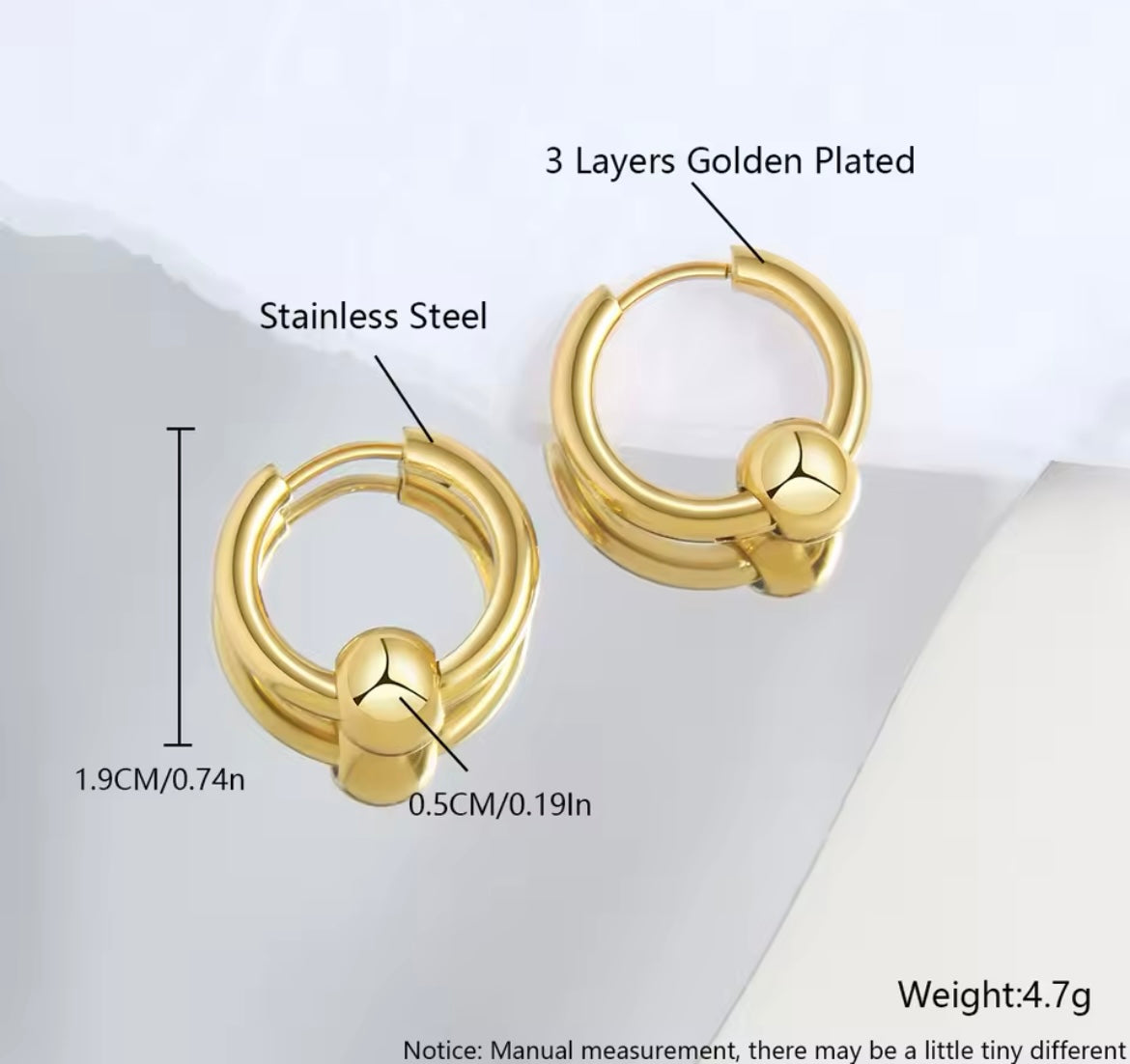 Bold Gold Hoop Earrings – Stainless Steel