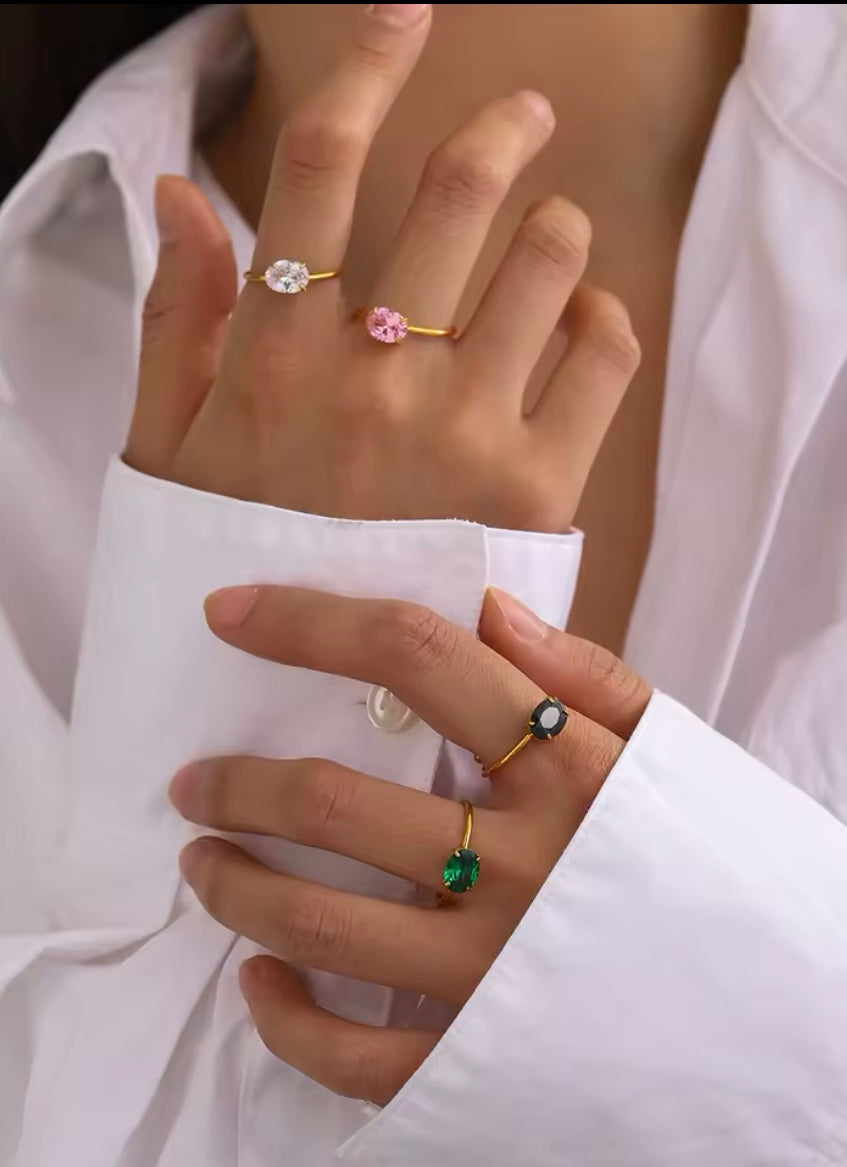 Adjustable Gemstone Rings – 4 Colours