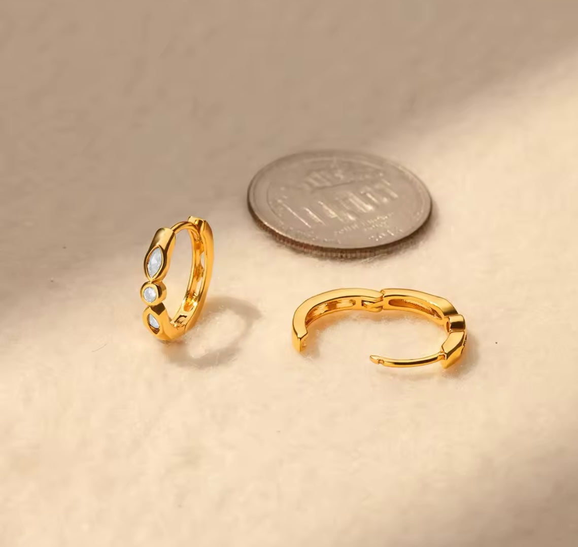 Gold-Plated Stainless Steel Huggie Earrings – Various Designs