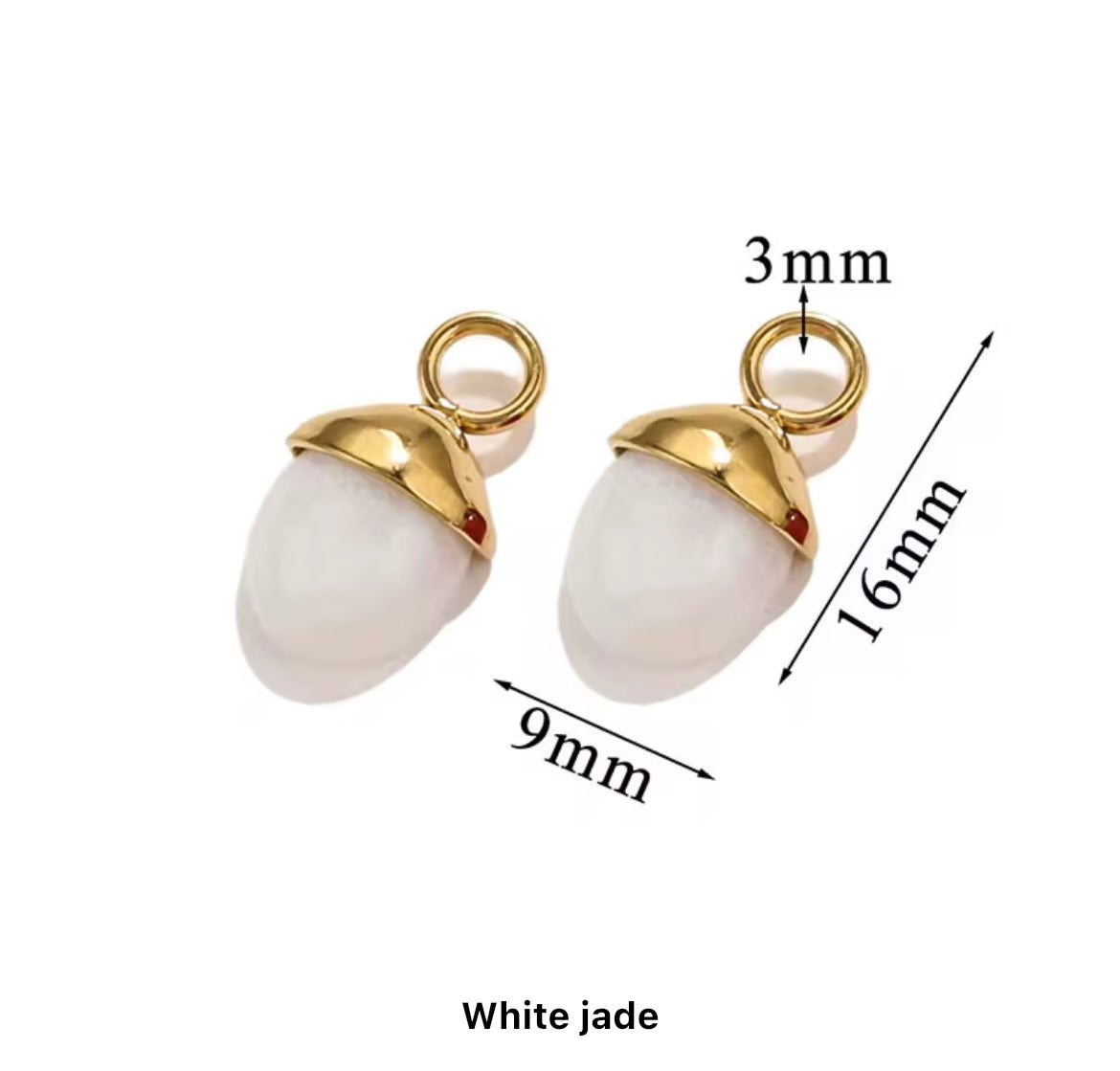 Elegant Oval Natural Stone Pendant with Gold-Plated Stainless Steel Chain