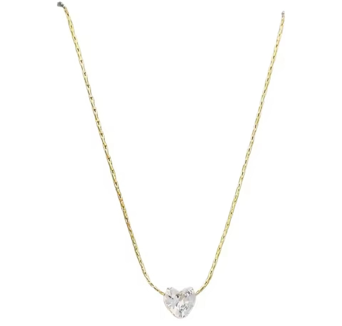 Dainty Heart Zircon Necklace – PVD Gold Plated