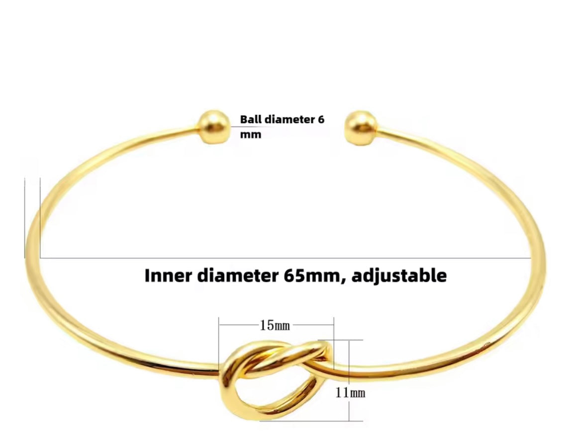 Infinity Knot Open Bangle – Stainless Steel