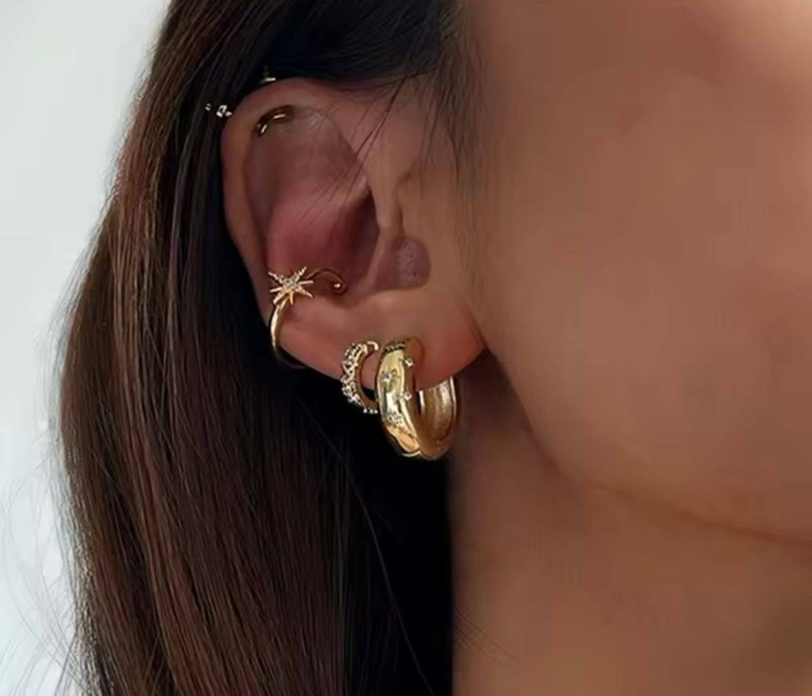 Sparkle Dome Huggie Hoops