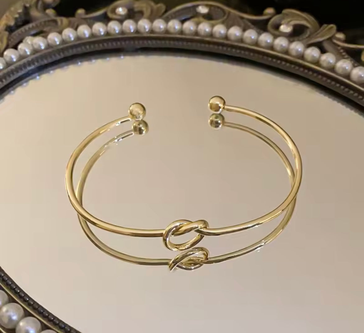 Infinity Knot Open Bangle – Stainless Steel