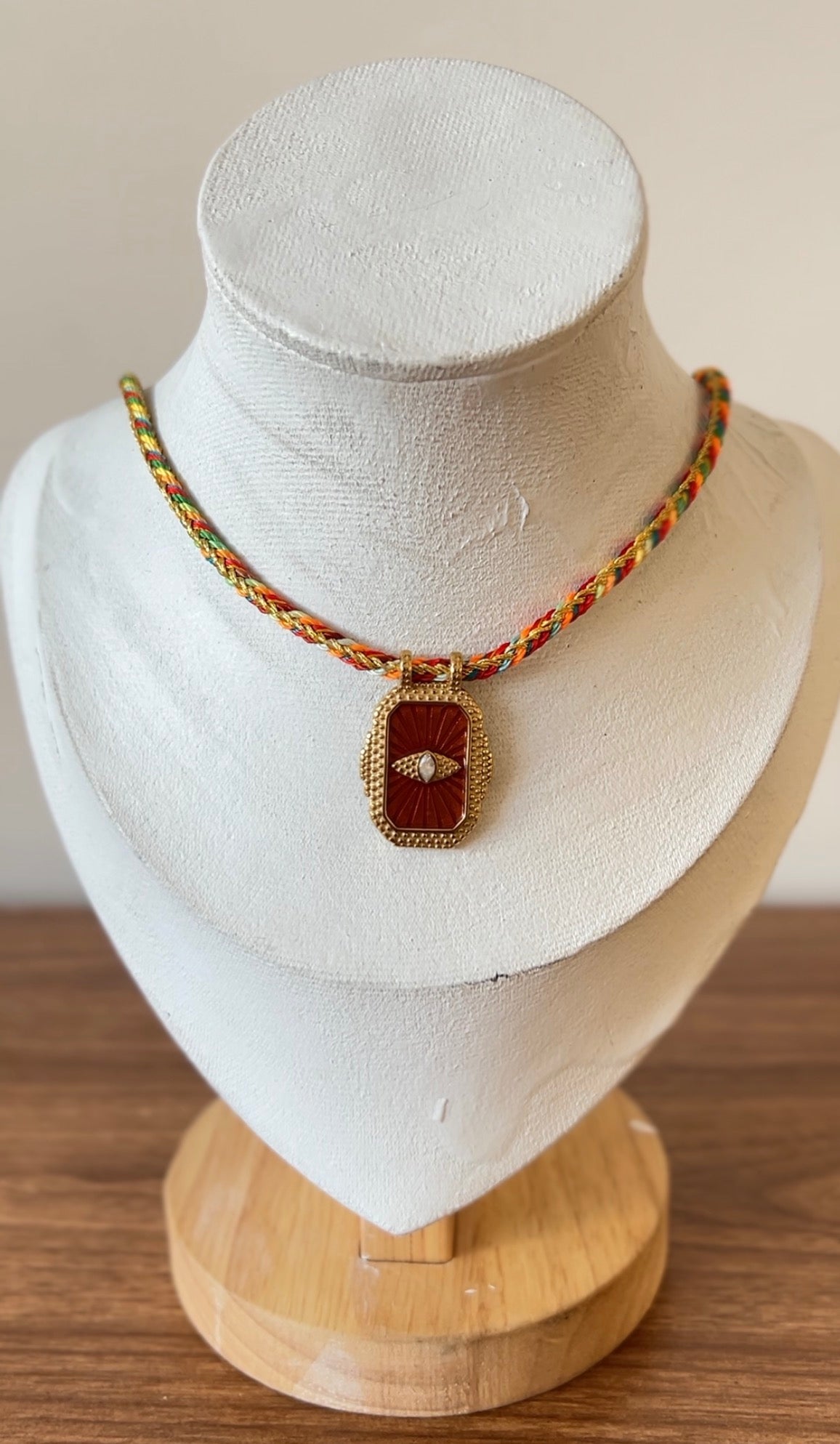 Evil Eye Braided Cord Necklace