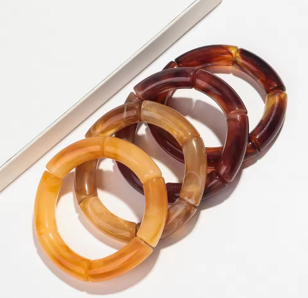 Chunky Resin Stretch Bracelet – Marble Finish