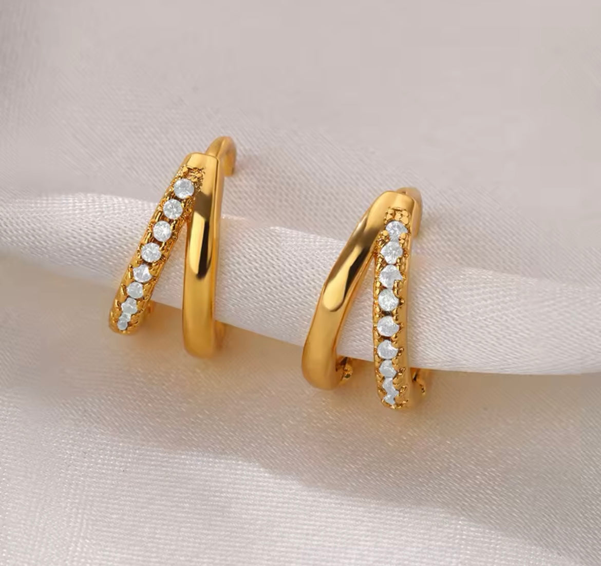 Gold-Plated Stainless Steel Huggie Earrings – Various Designs