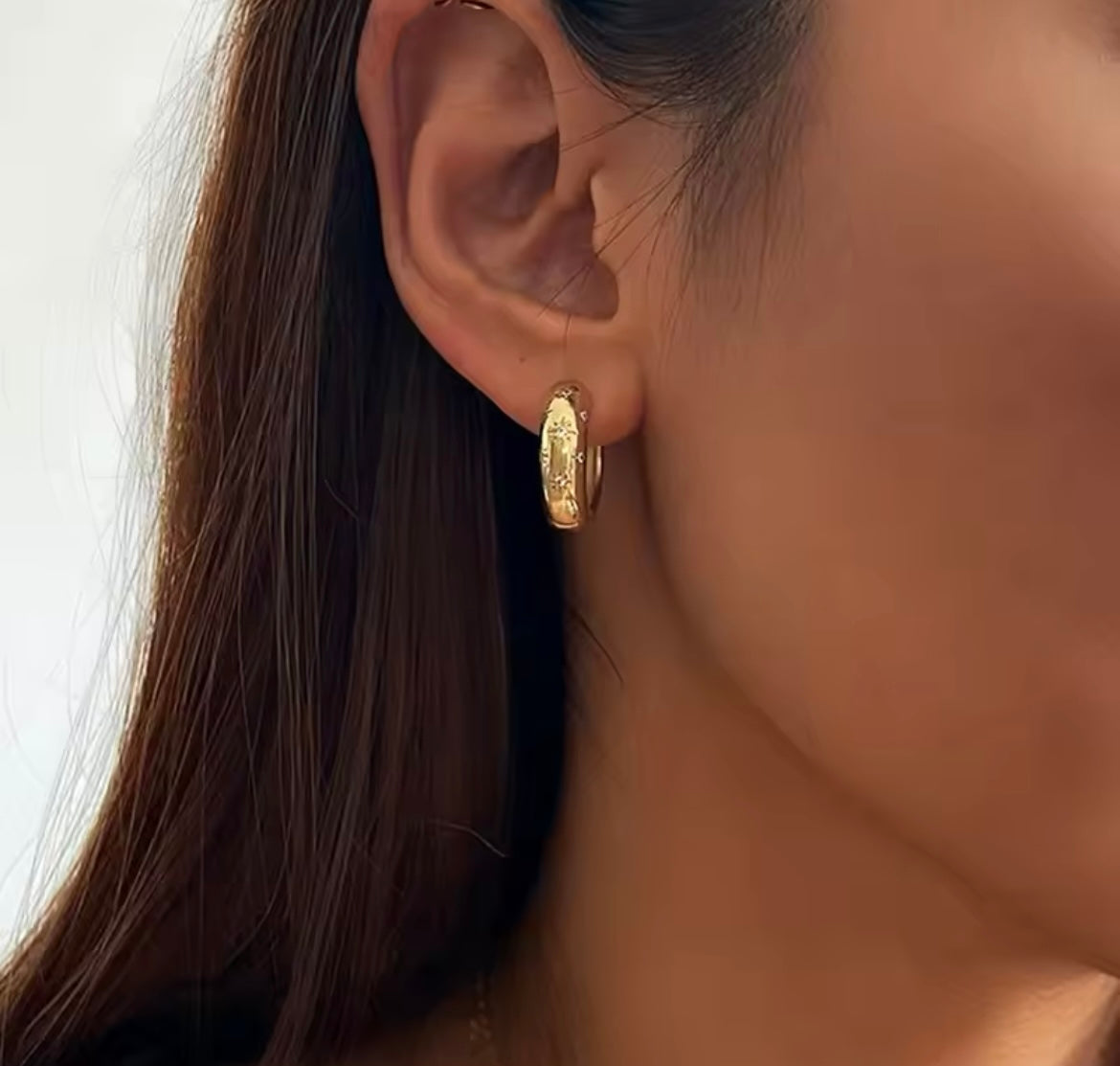 Sparkle Dome Huggie Hoops