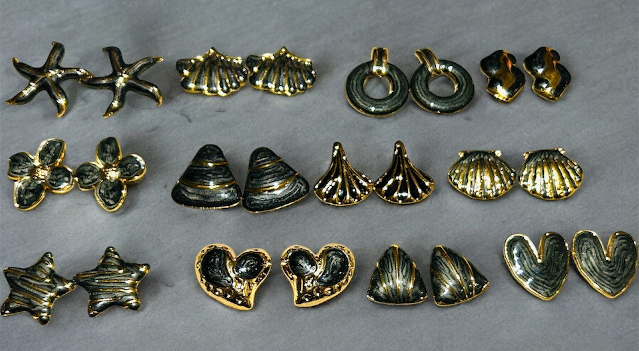 Midnight Muse Enamel Stud Collection