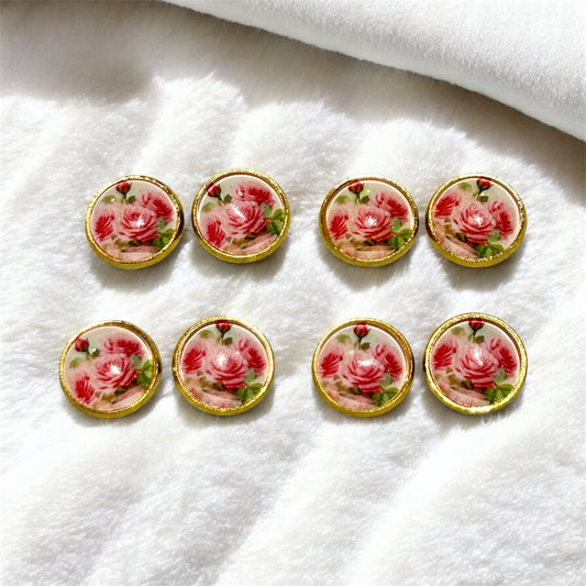 Blush Bloom Resin Stud Earrings (12 mm)
