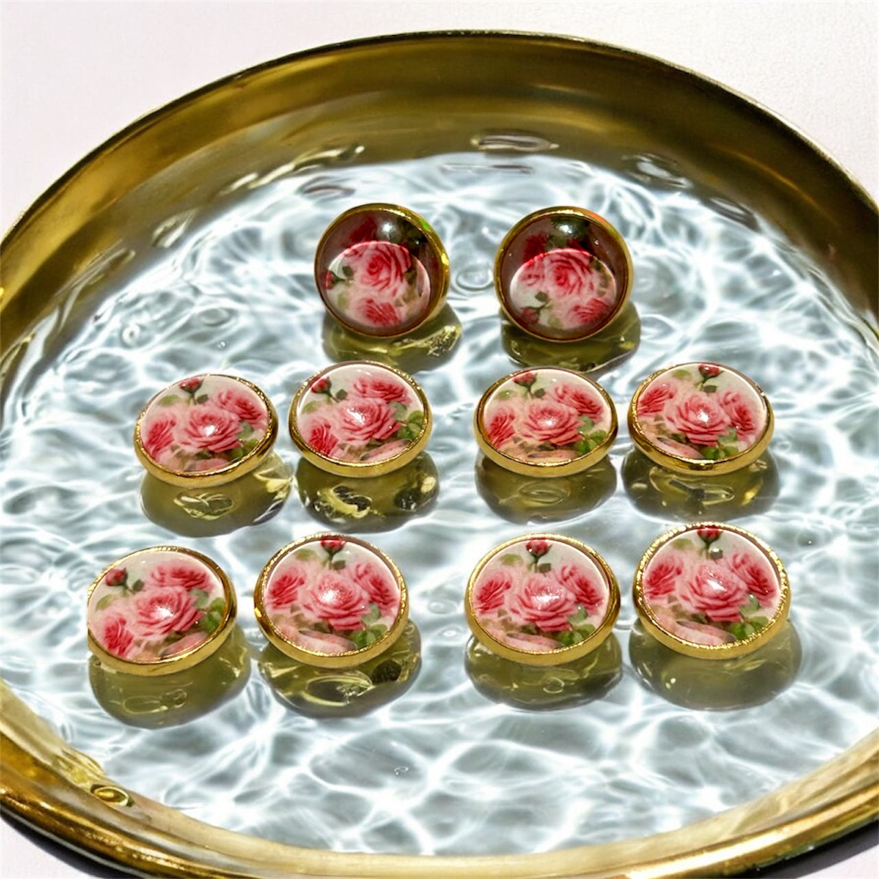Blush Bloom Resin Stud Earrings (12 mm)