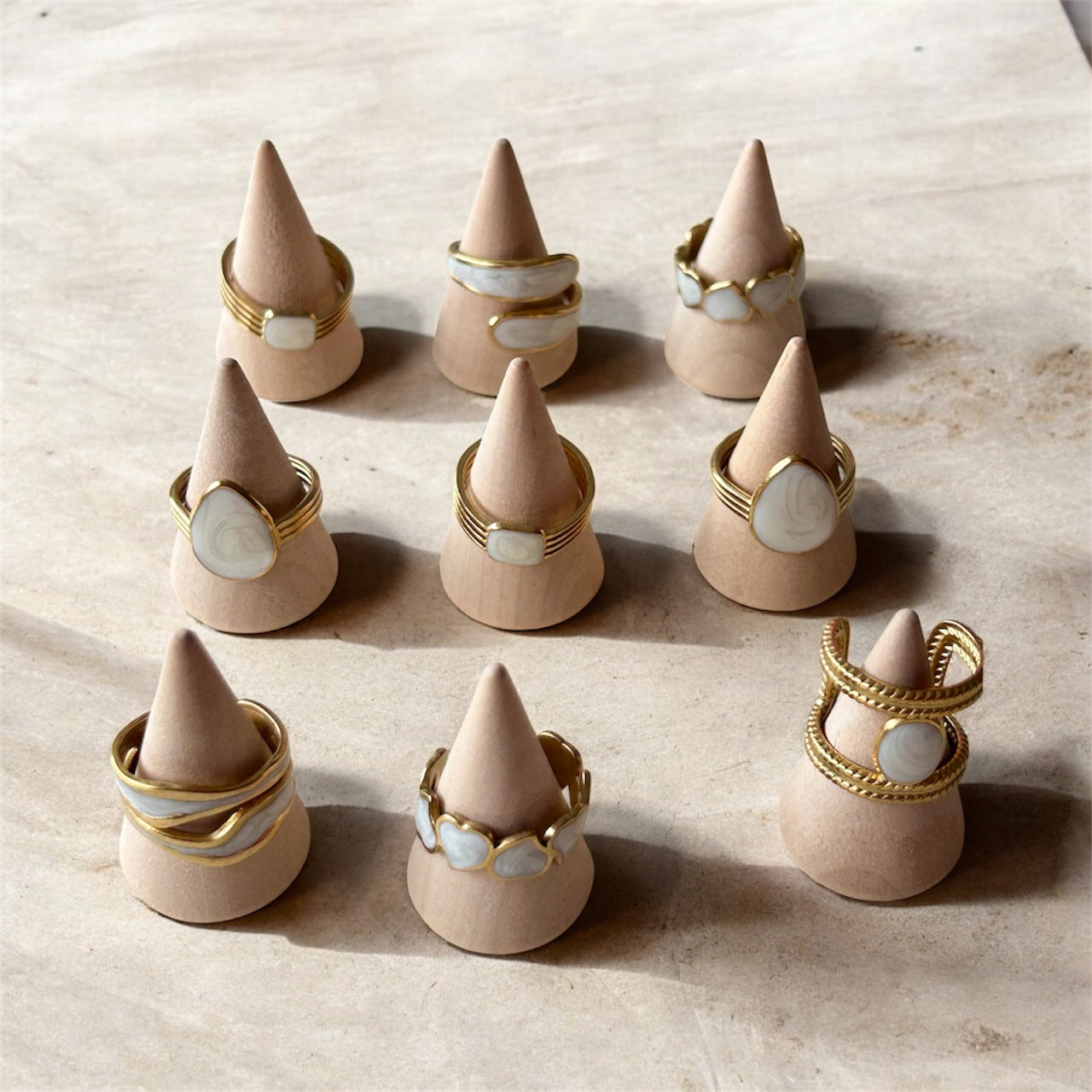 White Resin Adjustable Ring