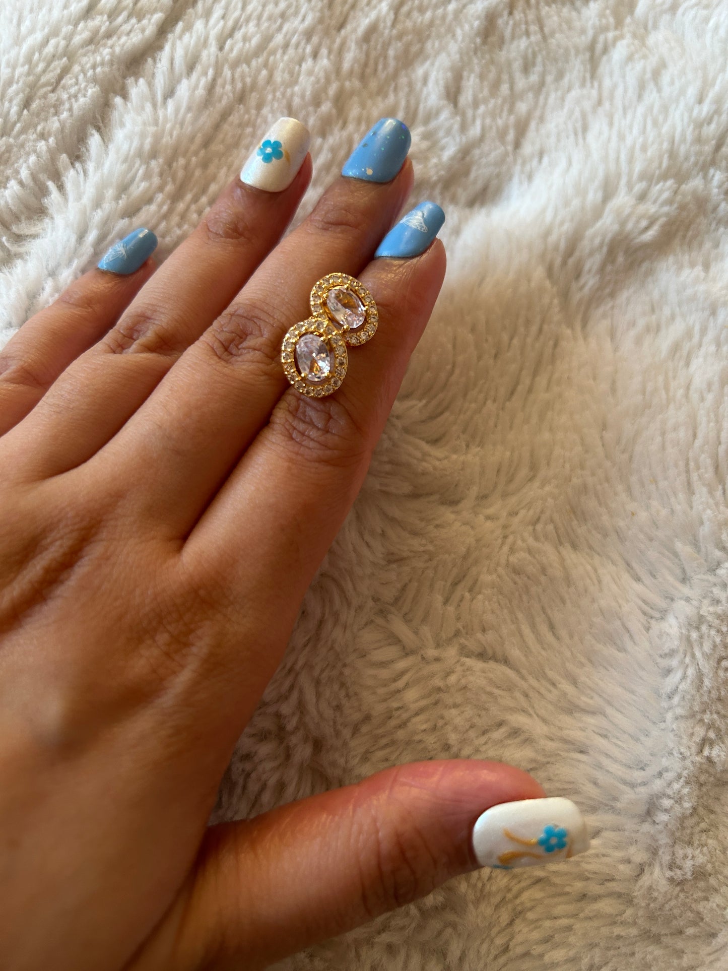 Oval Halo Stud Earrings – 24K Gold-Plated Stainless Steel