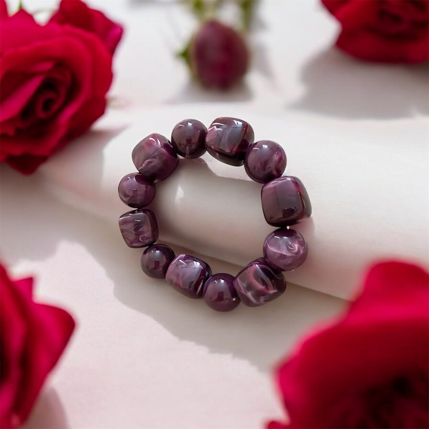 Chunky Bead Stretch Bracelet – Multi-Colour Collection