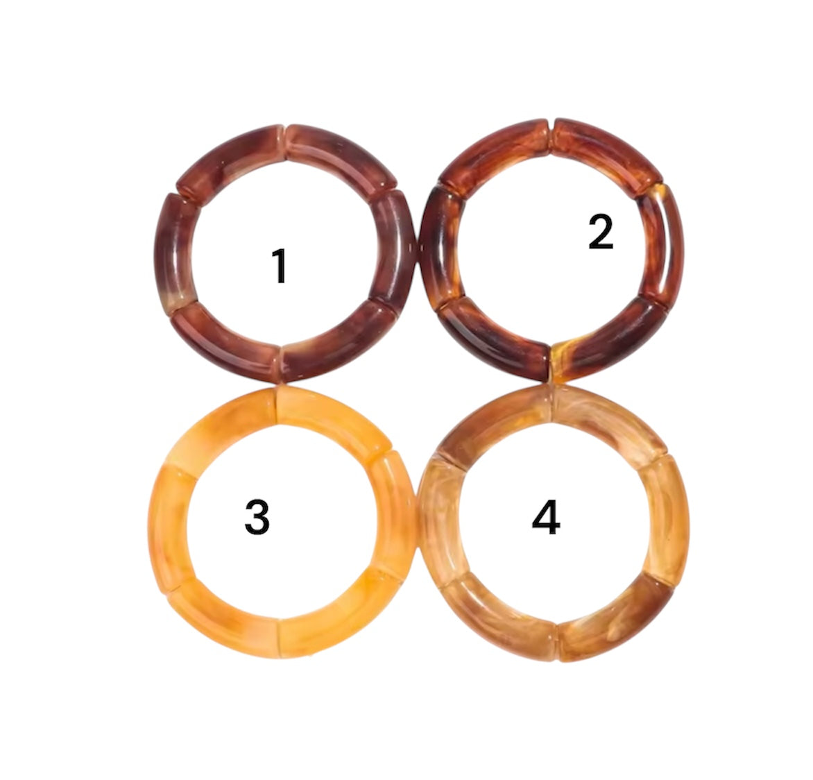 Chunky Resin Stretch Bracelet – Marble Finish