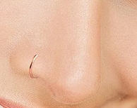 Minimalism Nose Ring in 316L Stainless Steel on nose.